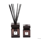 100ml 200ml Luxury Square Reed Diffuser Glass Bottle With Wooden Cap