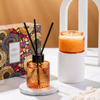 Luxury Embossed Reed Diffuser Bottle And Aromatic Soybean Candle Gift Set