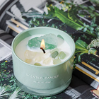 Customized Private Label Soy Candle With White Sage And Crystal For Purification