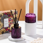 Handmade Glass Jar Scent Candles Diffuser For Embossed Star Cup Gift Set