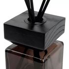 Luxury Customised Floral Reed Diffuser Square Black Glass Bottle Perfume With Box
