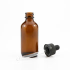 120ml Amber Cap Cbd Essential Oil Boston Round Dropper Glass Bottles With Dropper