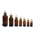 100ml Amber Essential Oil Glass Bottles DIN18 Size With Golden Cap