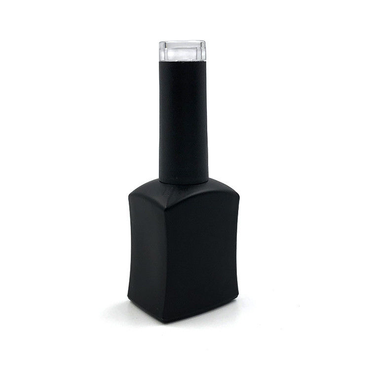 UV Protected Black Painted 17ml Gel Nail Polish Square Bottle