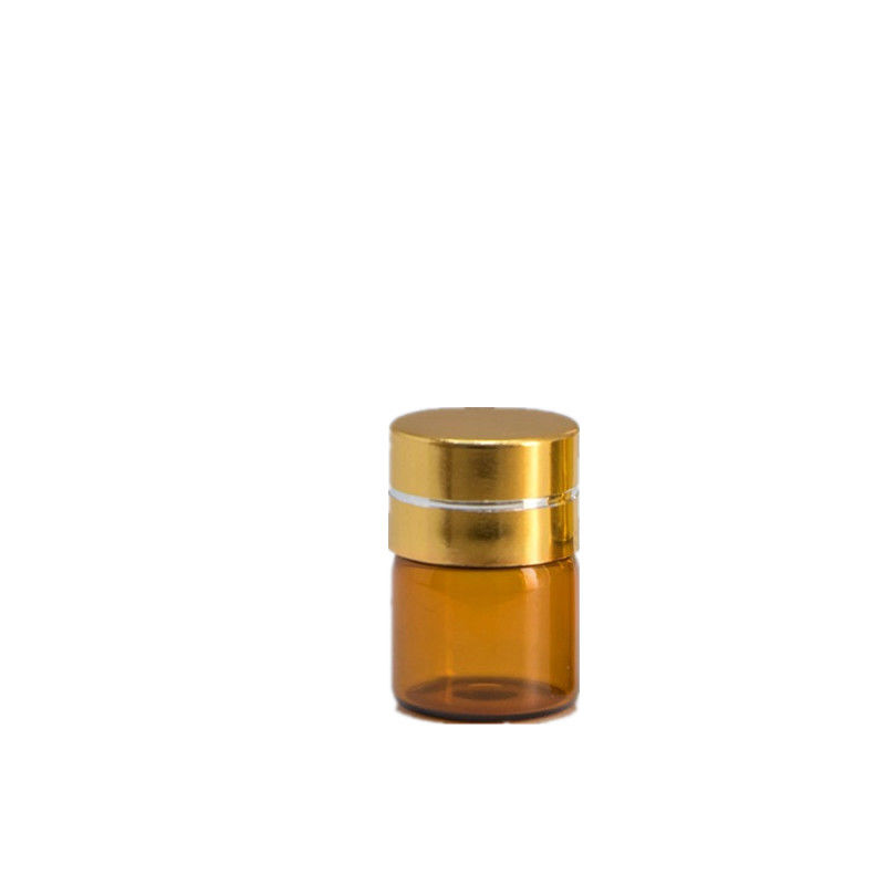 1ml 2ml 3ml 5ml Amber Essential Oil Bottles With Metal Cap